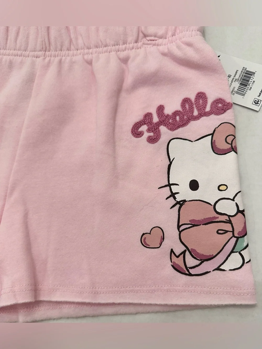 Hello Kitty Girls Graphic Pink Fleece Shorts, Size S 6-6x